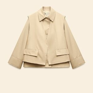 Zara Vest Jacket ZW Collection Size Medium Women's Beige Jacket NWT.